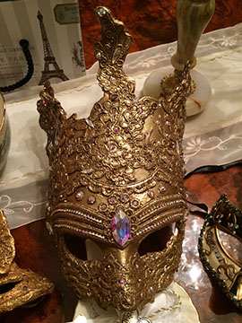 Hand-made mask adorned with Swarovski crystals